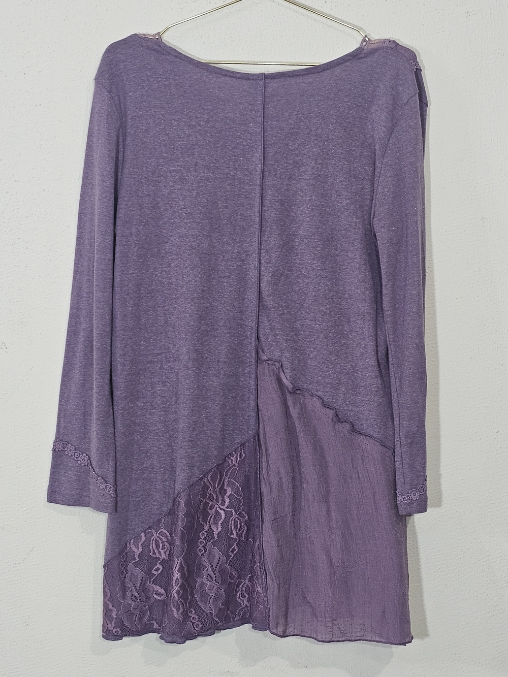 Pretty Angel Lavender Floral Appliqué Long Sleeve Tunic Whimisigoth Sz L Womens - Picture 2 of 11